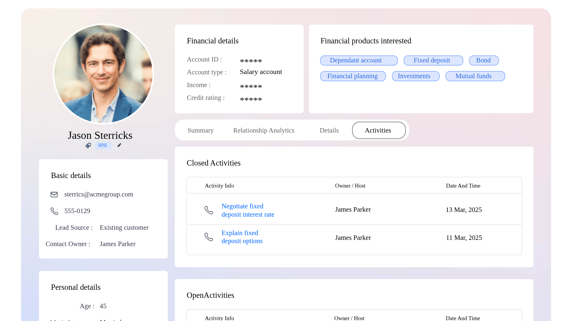 Zoho crm for financial advisor